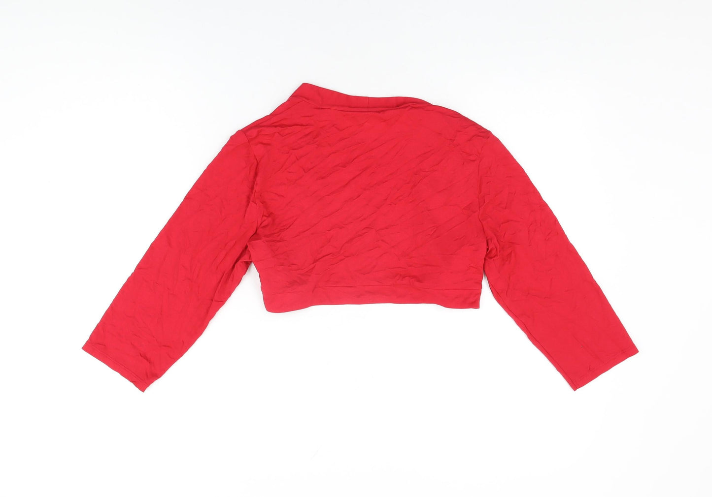 Womens UK Size 14 Marks and Spencer Red Cropped T-Shirt