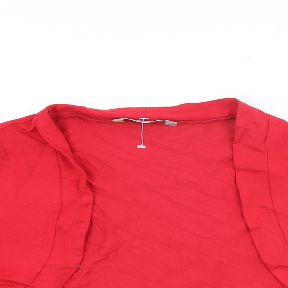 Womens UK Size 14 Marks and Spencer Red Cropped T-Shirt