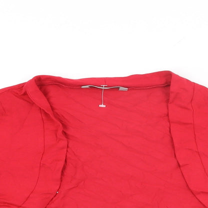 Womens UK Size 14 Marks and Spencer Red Cropped T-Shirt