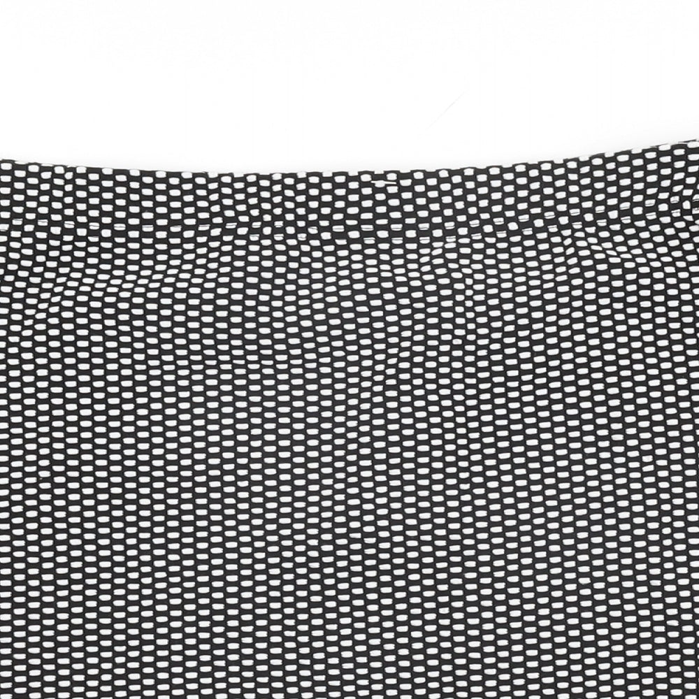 M&Co Womens Black Geometric Polyester Straight & Pencil Skirt Size 12