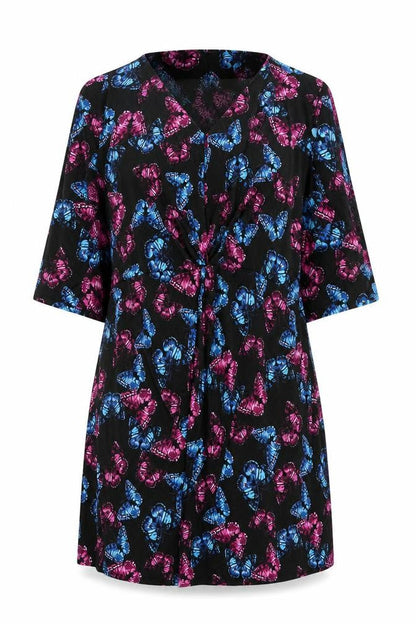 Capsule Womens Black Geometric Polyester Shift Size 30 V-Neck Pullover