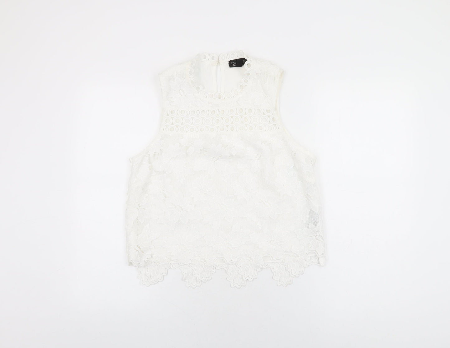 Womens UK Size 14 Topshop White Basic T-Shirt