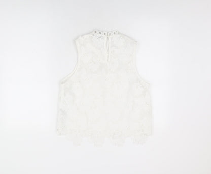 Womens UK Size 14 Topshop White Basic T-Shirt