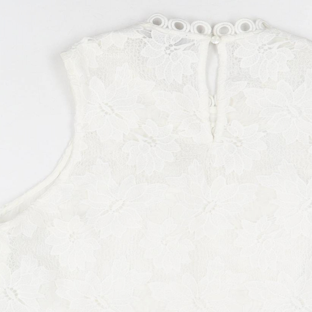 Womens UK Size 14 Topshop White Basic T-Shirt