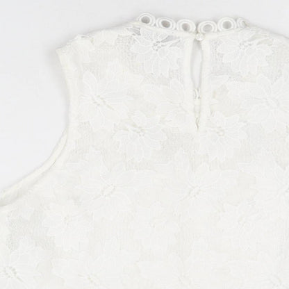 Womens UK Size 14 Topshop White Basic T-Shirt