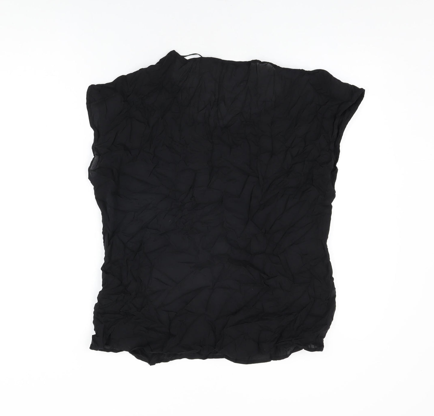Sandwich Womens Black Viscose Basic T-Shirt Size 16 Round Neck