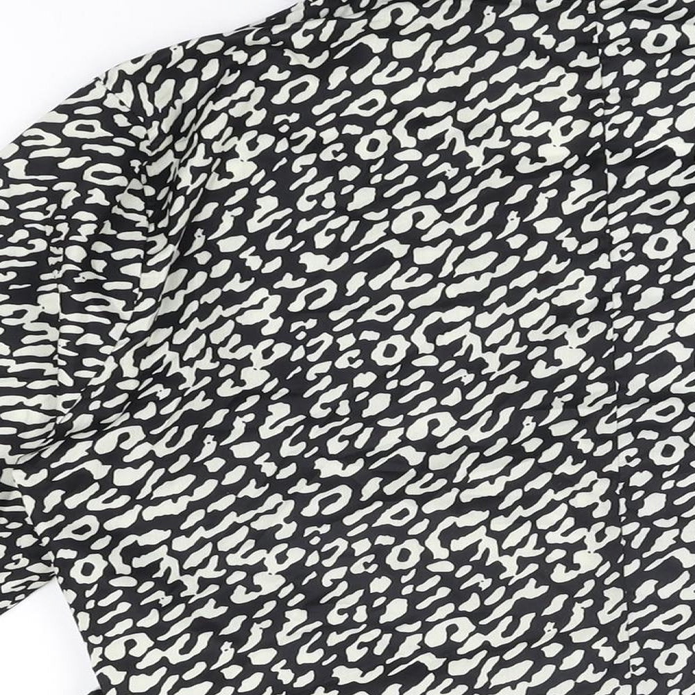 Womens UK Size 14 PRETTYLITTLETHING Black Wrap Blouse