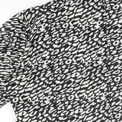 Womens UK Size 14 PRETTYLITTLETHING Black Wrap Blouse