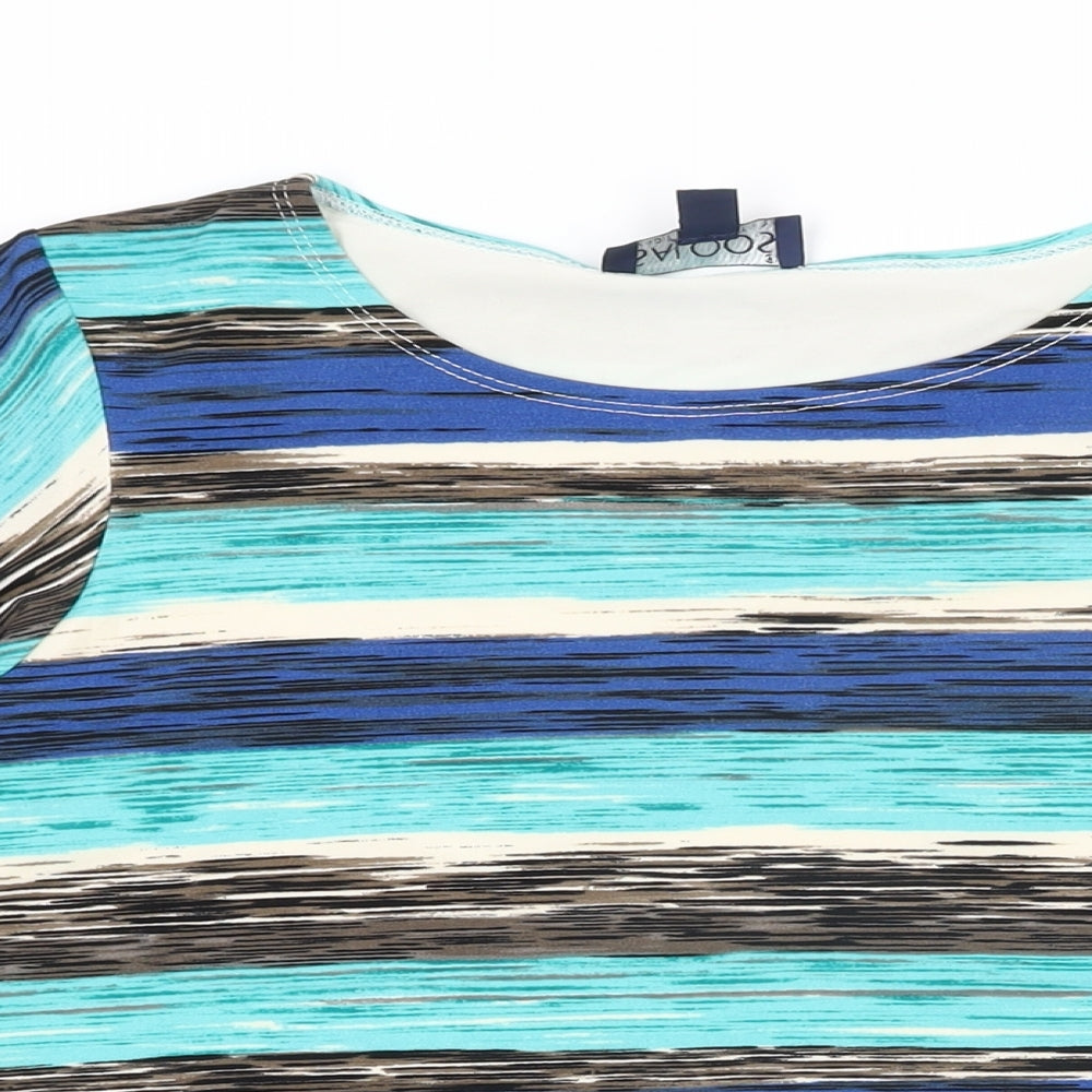 Womens UK Size 12 Saloos Blue Basic T-Shirt