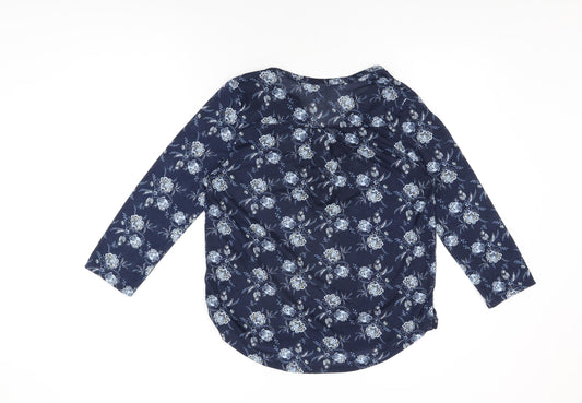 Womens UK Size S H&M Blue Basic T-Shirt