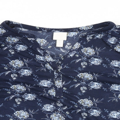 Womens UK Size S H&M Blue Basic T-Shirt
