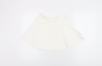 Cider Womens White Polyester Skater Skirt Size XS Zip