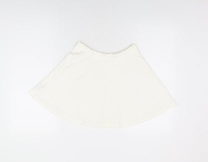 Cider Womens White Polyester Skater Skirt Size XS Zip