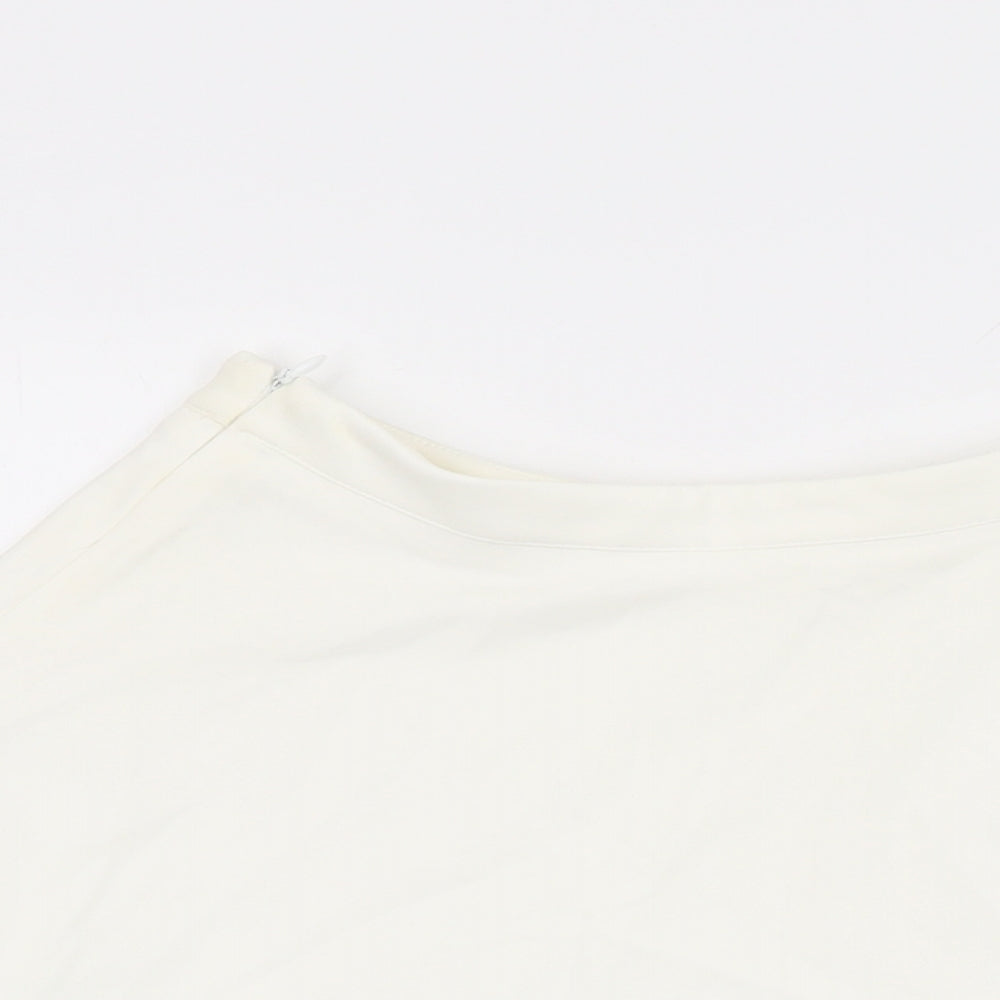 Cider Womens White Polyester Skater Skirt Size XS Zip