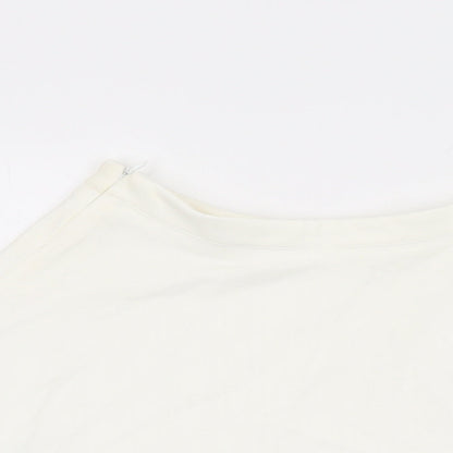 Cider Womens White Polyester Skater Skirt Size XS Zip
