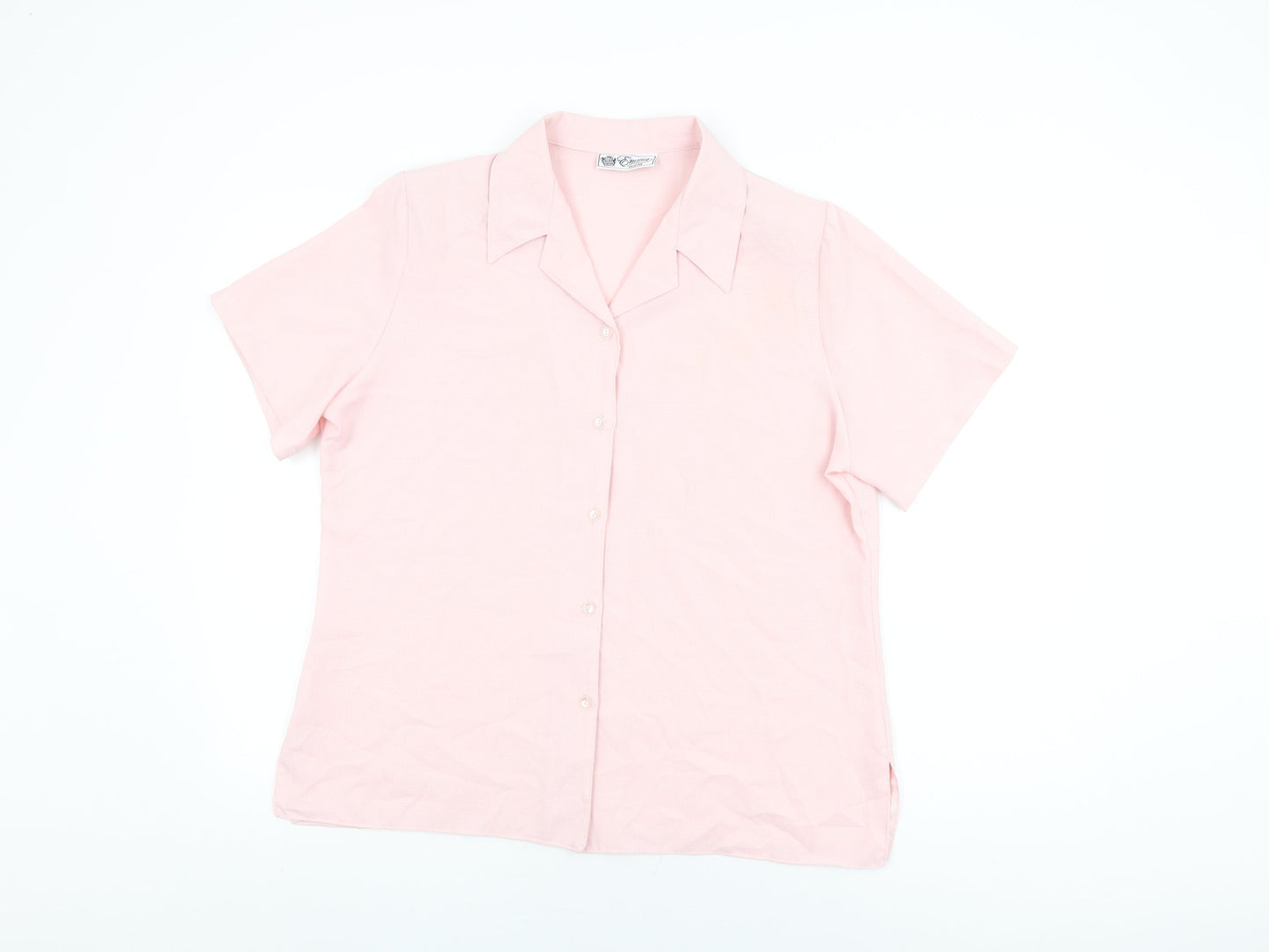 Womens UK Size 18 Emma Collection Pink Basic Button-Up