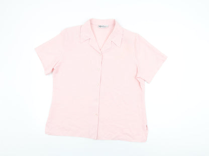 Womens UK Size 18 Emma Collection Pink Basic Button-Up