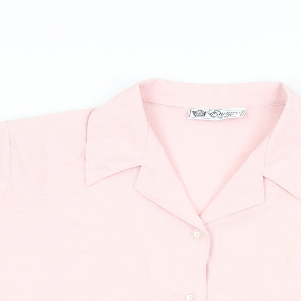Womens UK Size 18 Emma Collection Pink Basic Button-Up