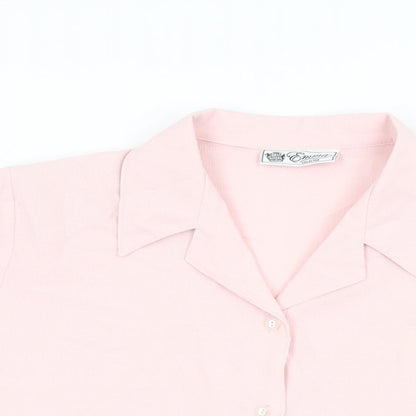 Womens UK Size 18 Emma Collection Pink Basic Button-Up