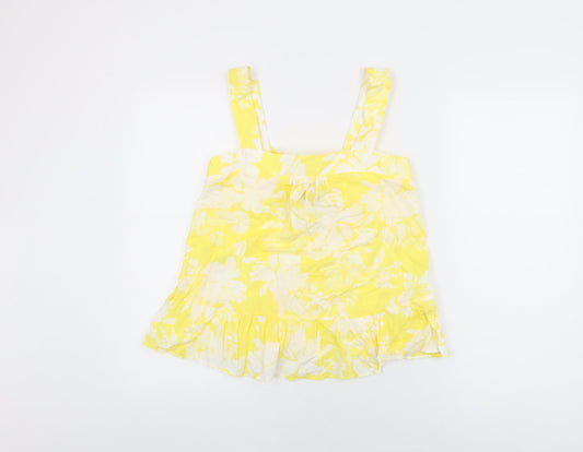 Womens UK Size 8 Marks and Spencer Yellow Basic T-Shirt