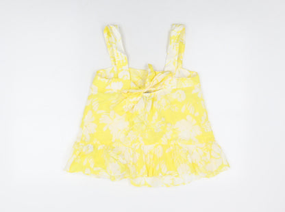 Womens UK Size 8 Marks and Spencer Yellow Basic T-Shirt