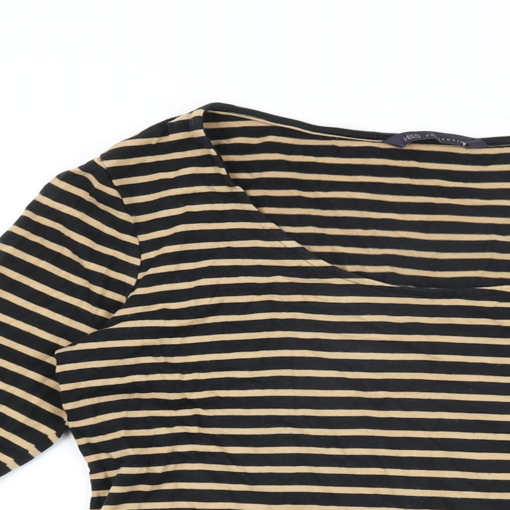 Womens UK Size 8 Marks and Spencer Black Basic T-Shirt