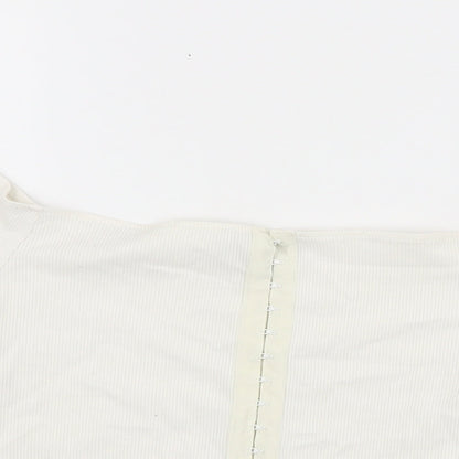 Topshop Womens White Polyester Cropped T-Shirt Size 10 Off the Shoulder
