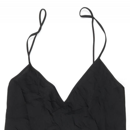Zara Womens Black Polyester Shift Size S V-Neck Pullover