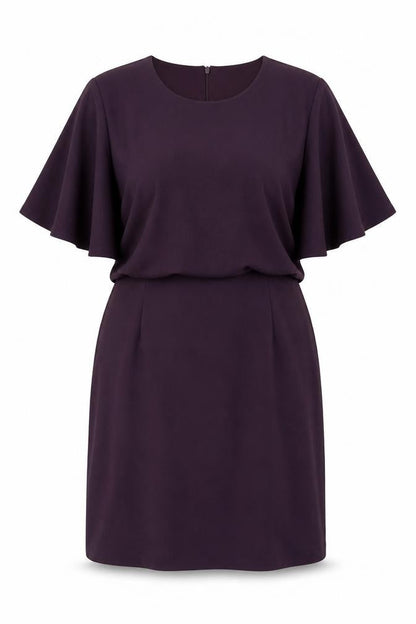 Capsule Womens Purple Polyester Shift Size 18 Round Neck Zip