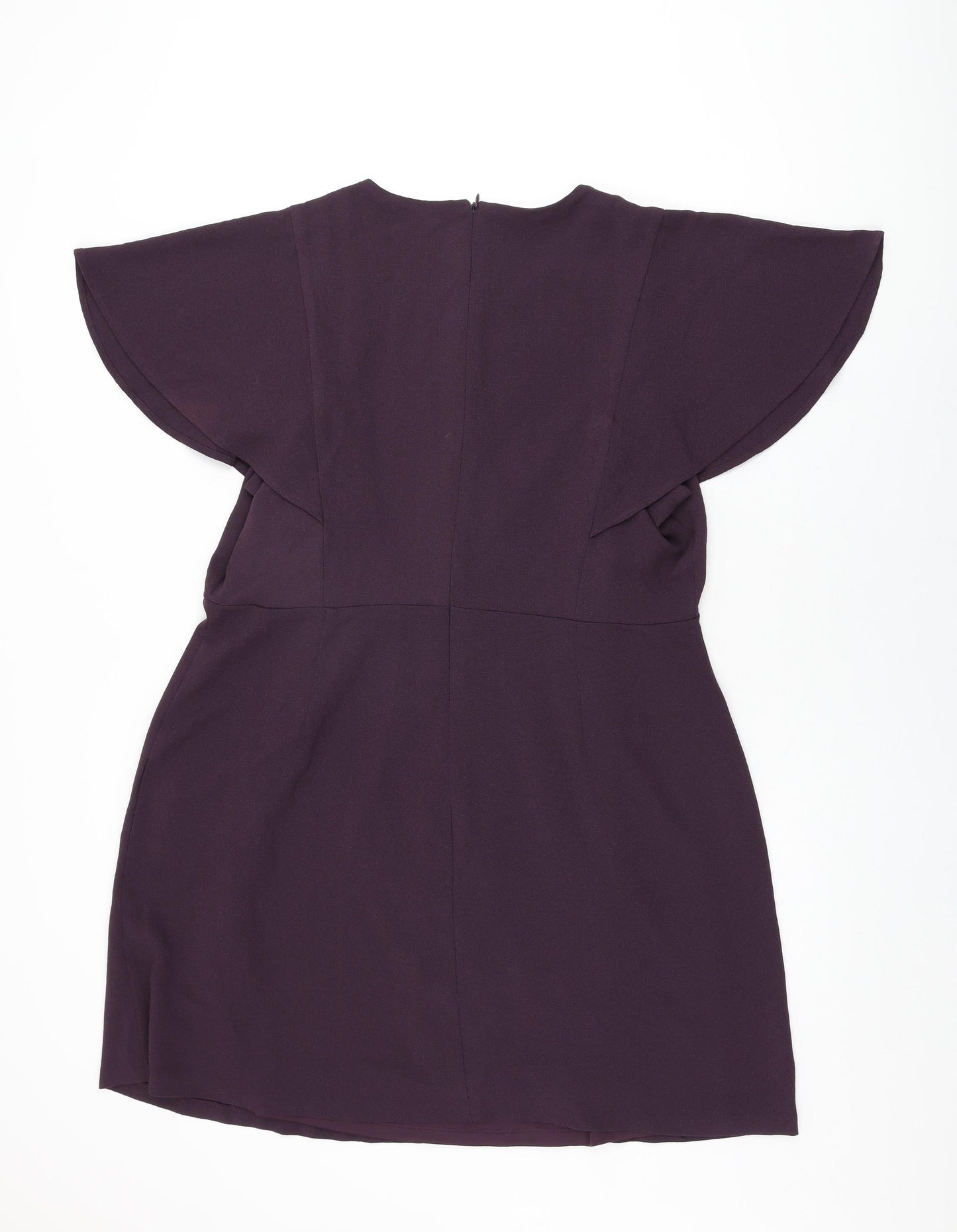 Capsule Womens Purple Polyester Shift Size 18 Round Neck Zip