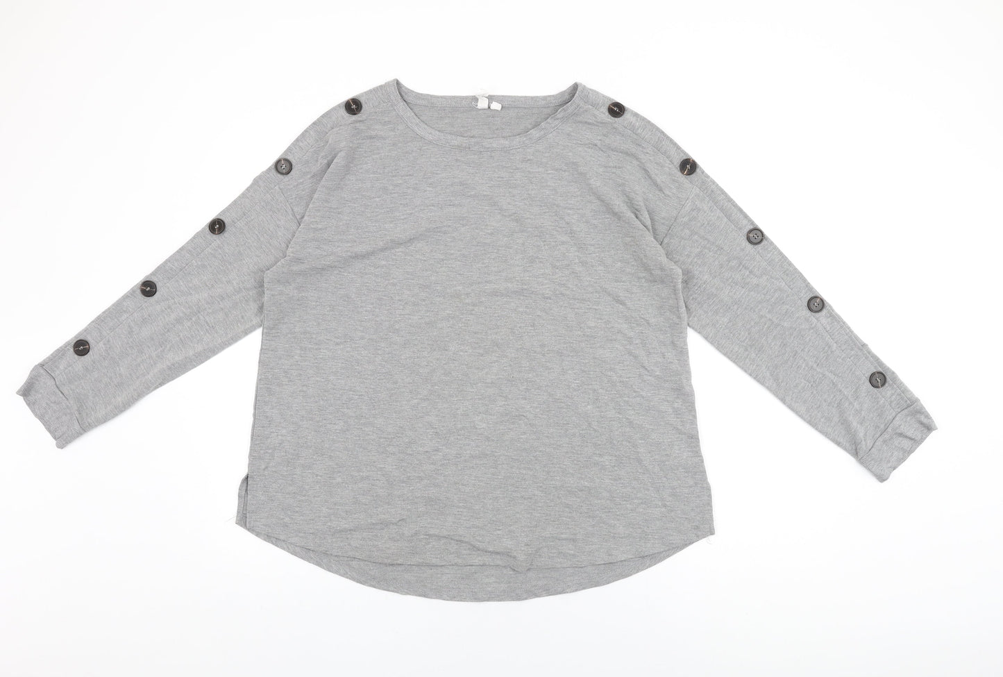 Womens UK Size M Cable & Gauge Grey Basic T-Shirt