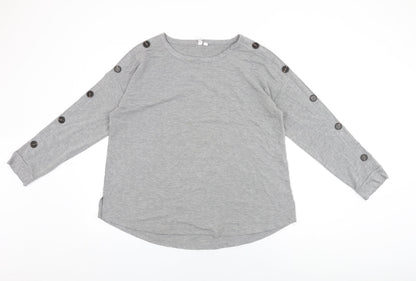 Womens UK Size M Cable & Gauge Grey Basic T-Shirt