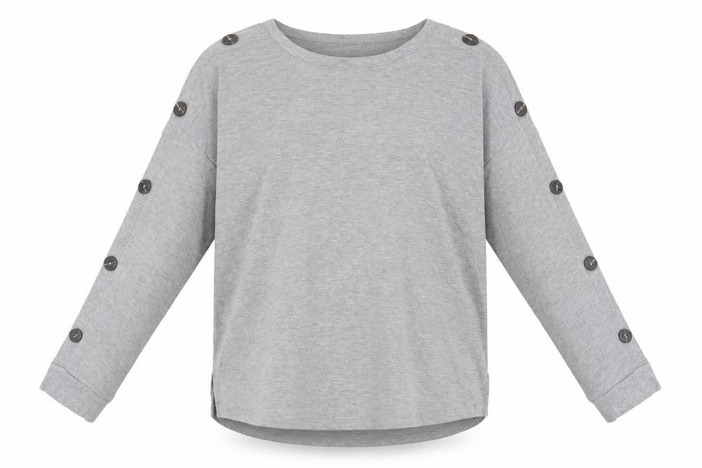 Womens UK Size M Cable & Gauge Grey Basic T-Shirt