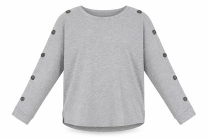 Womens UK Size M Cable & Gauge Grey Basic T-Shirt