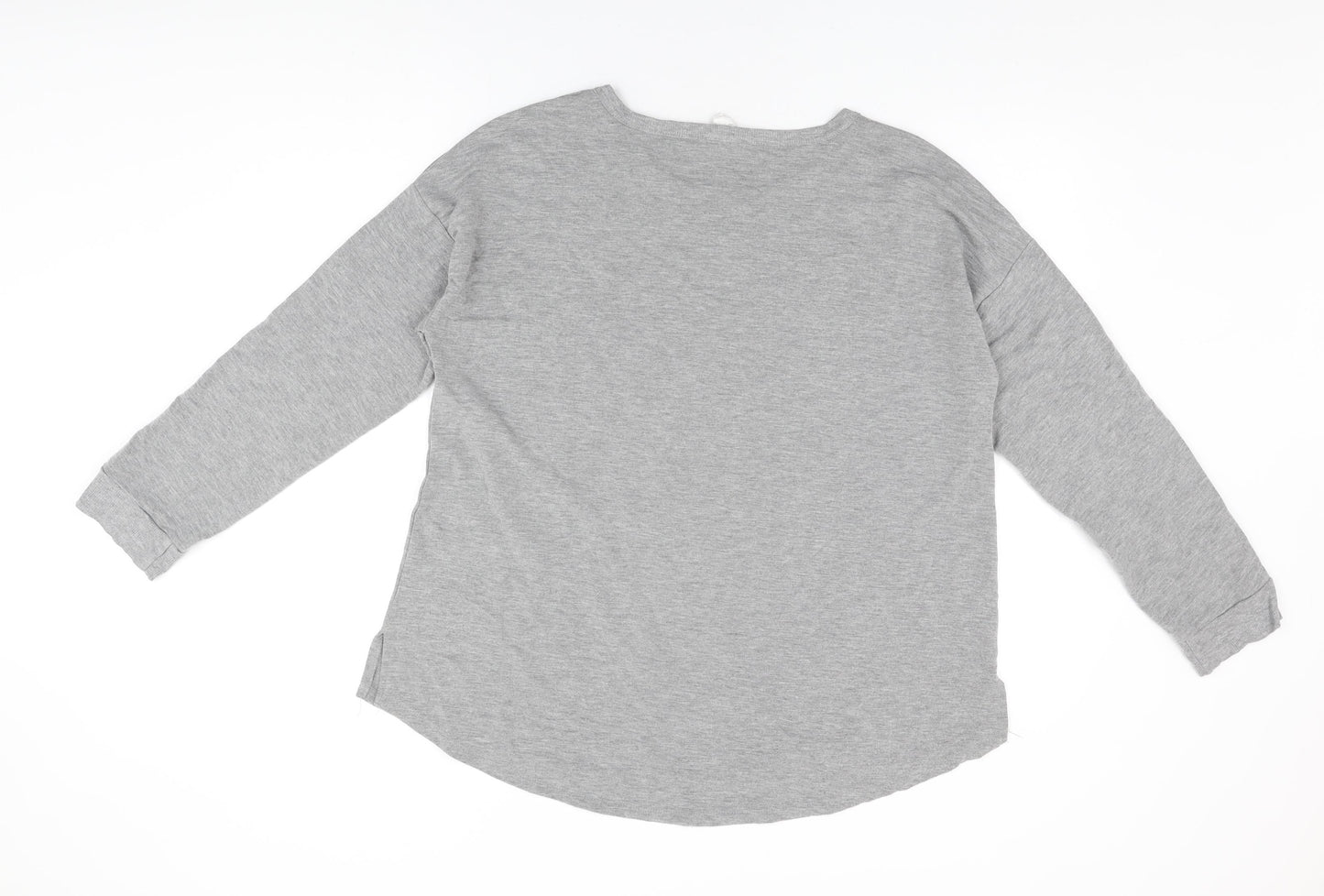 Womens UK Size M Cable & Gauge Grey Basic T-Shirt