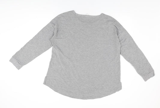 Womens UK Size M Cable & Gauge Grey Basic T-Shirt