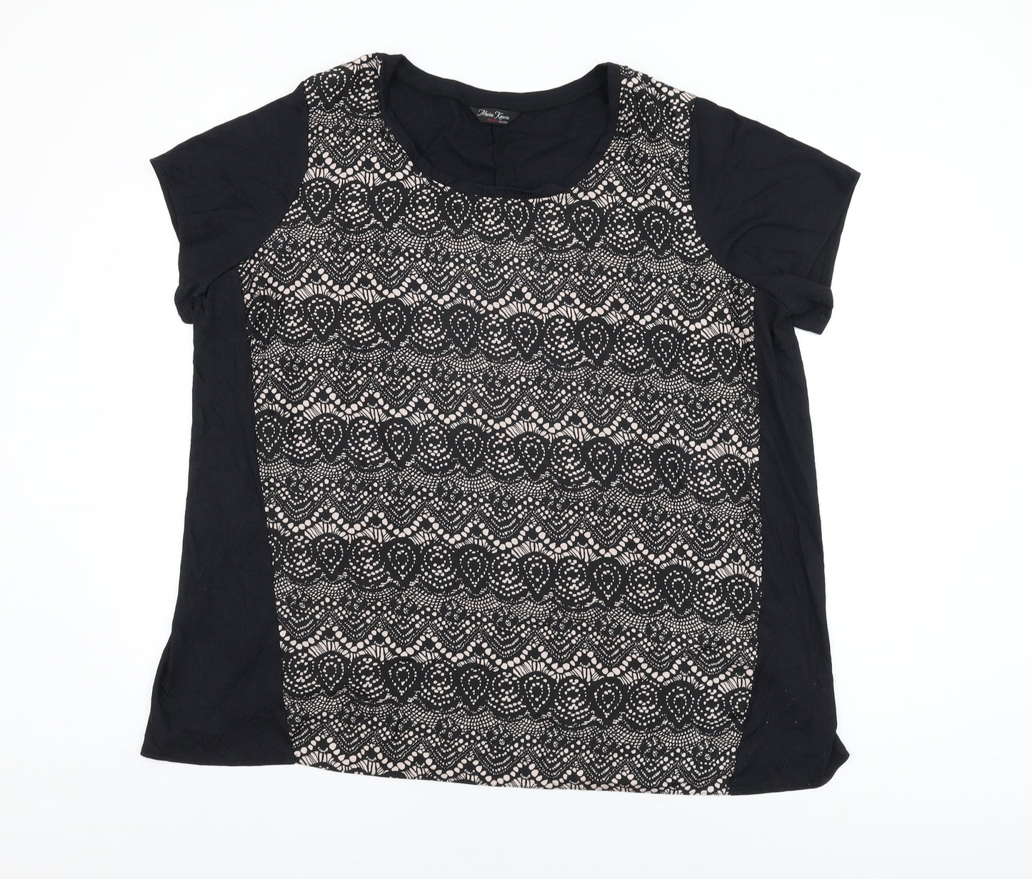 Womens UK Size 22 Marina Kaneva Black Basic T-Shirt