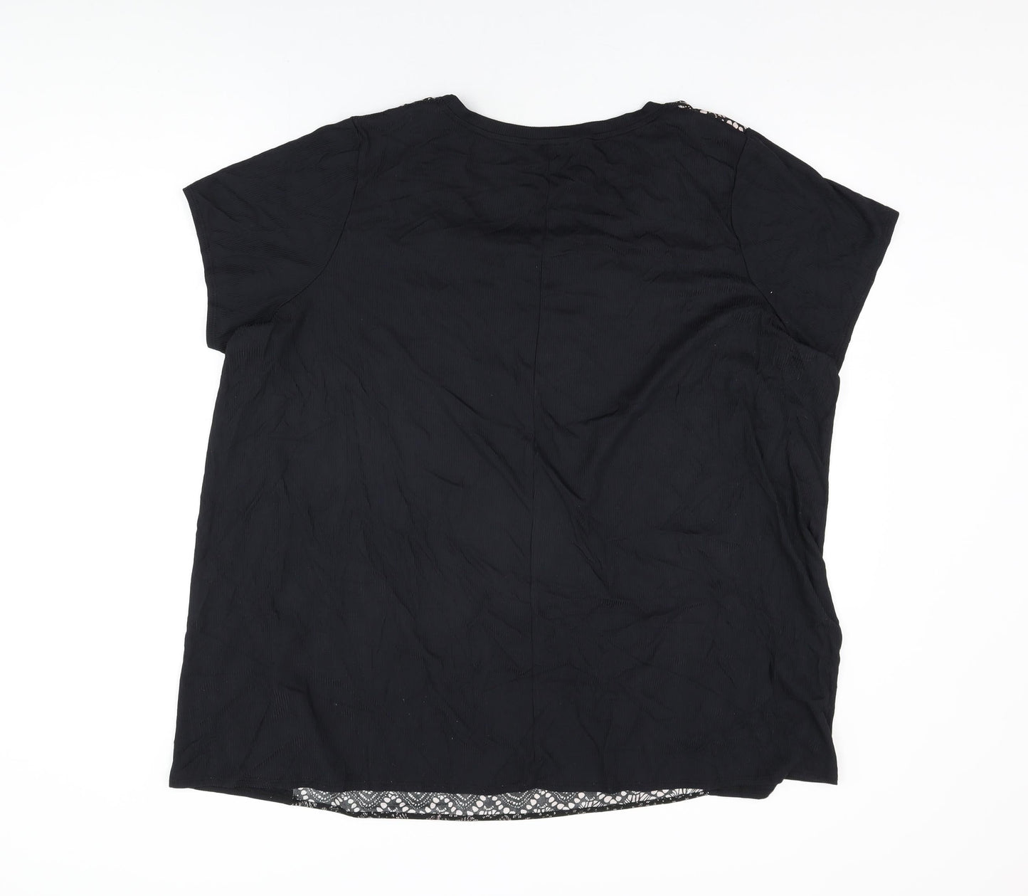 Womens UK Size 22 Marina Kaneva Black Basic T-Shirt