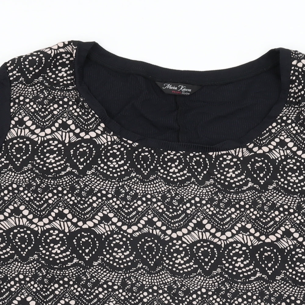 Womens UK Size 22 Marina Kaneva Black Basic T-Shirt