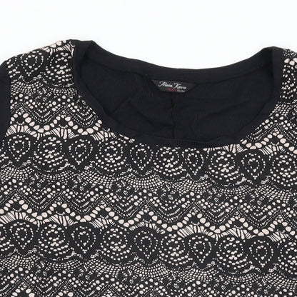 Womens UK Size 22 Marina Kaneva Black Basic T-Shirt