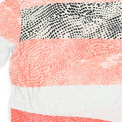 Betty Barclay Womens Multicoloured Geometric Viscose Basic T-Shirt Size 8 V-Neck