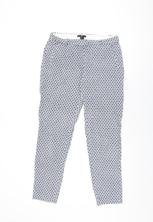 Womens UK Size 10 H&M Regular Fit  Blue Trousers