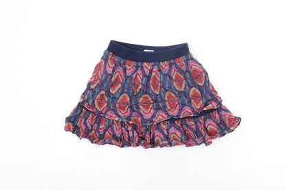 Confetti Girls Blue Geometric Cotton Skater Skirt Size 8 Years Regular Pull On