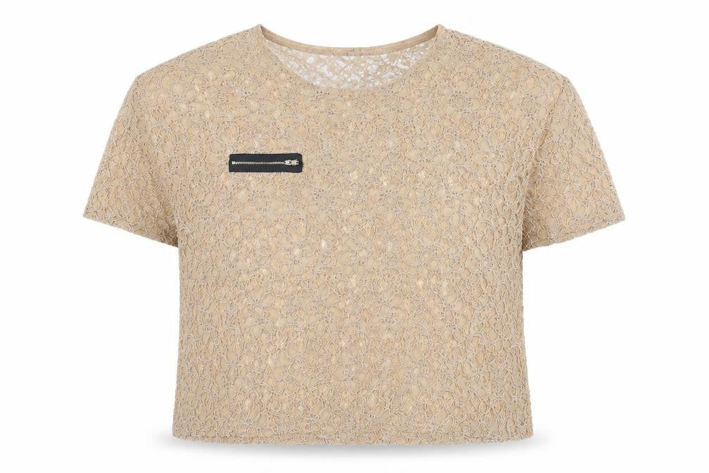 Womens UK Size 16 Topshop Beige Basic T-Shirt