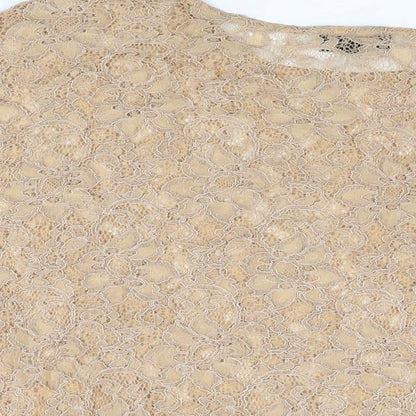 Womens UK Size 16 Topshop Beige Basic T-Shirt