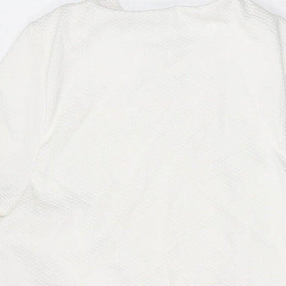 ASOS Womens White Polyester A-Line Size 10 Round Neck Pullover