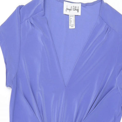 Joseph Ribkoff Womens Blue Polyester A-Line Size 10 V-Neck Pullover