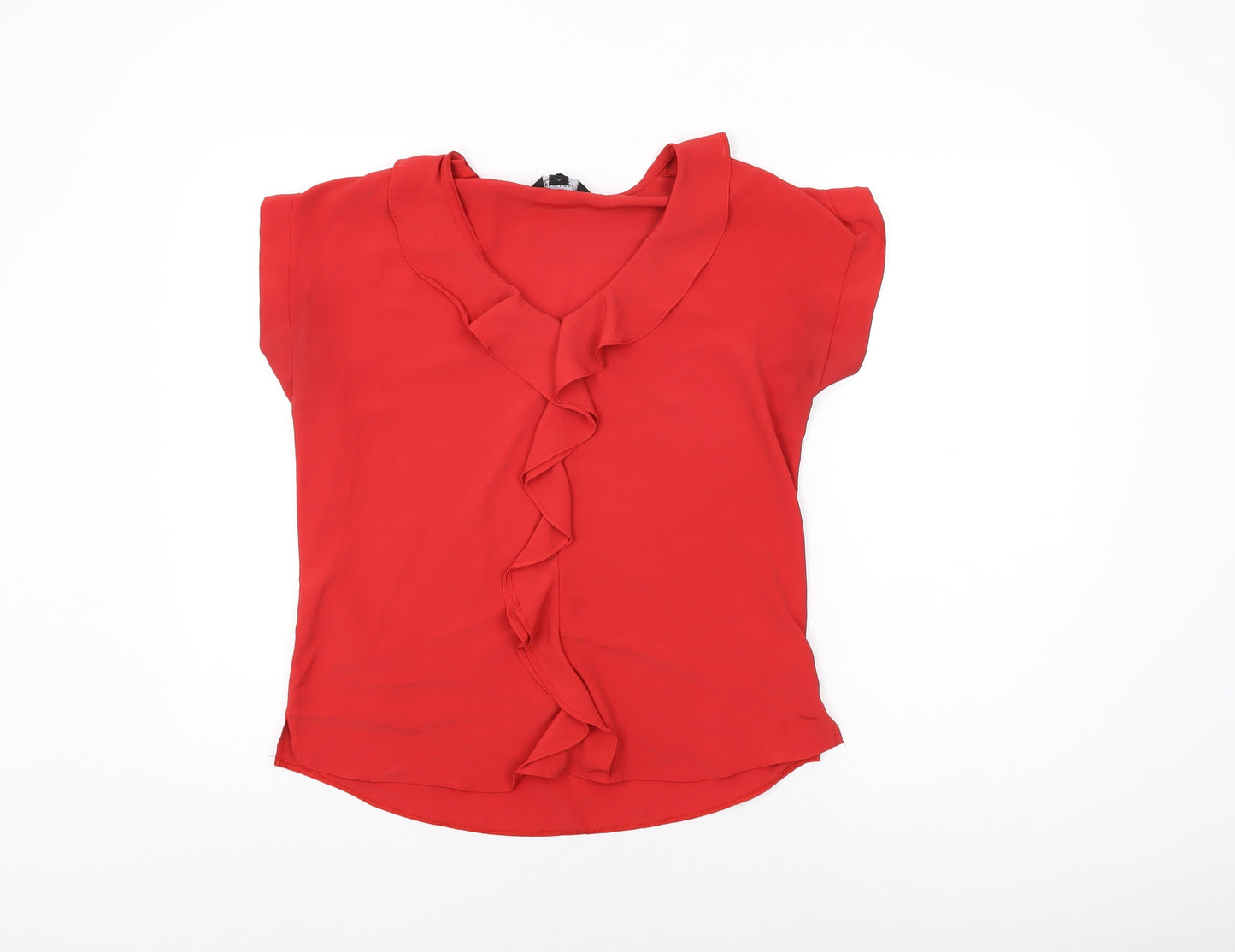 Womens UK Size 10 New Look Red Basic Blouse