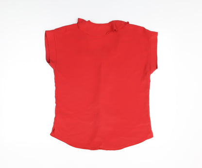 Womens UK Size 10 New Look Red Basic Blouse