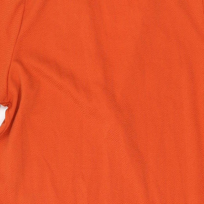 Zara Womens Orange Polyester Shift Size S V-Neck Pullover